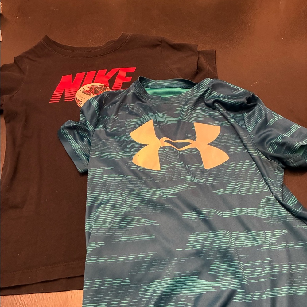 Lot of two Boy's Medium Shirts; 1 Under Armour, 1 Nike